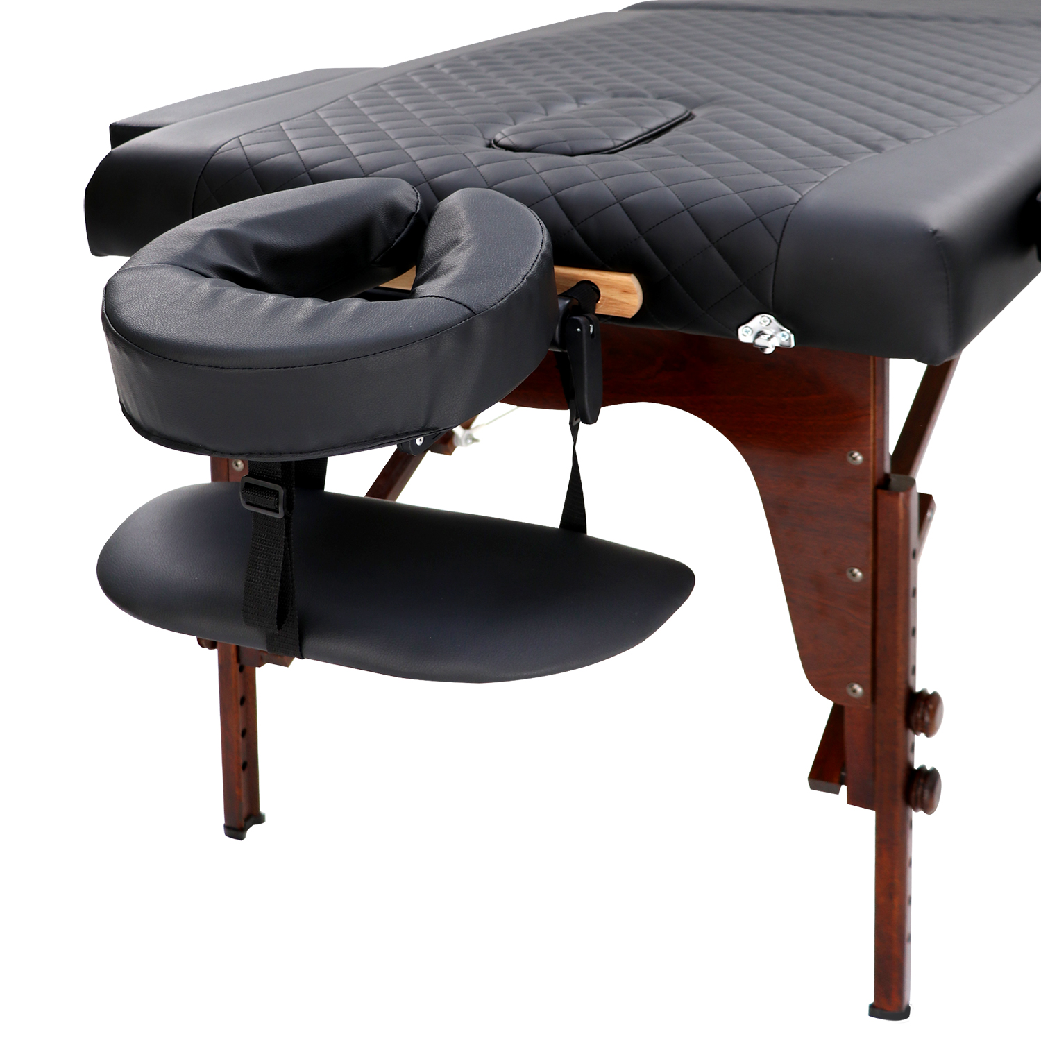 Black Diamond Massage Bed with Dark Wood Frame view 2