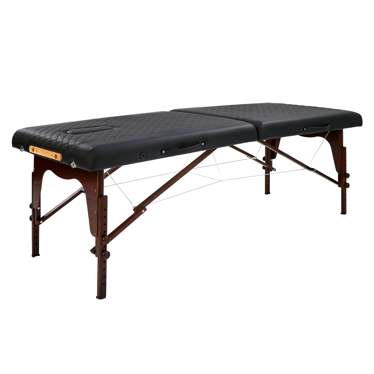 Black Diamond Massage Bed with Dark Wood Frame view 4