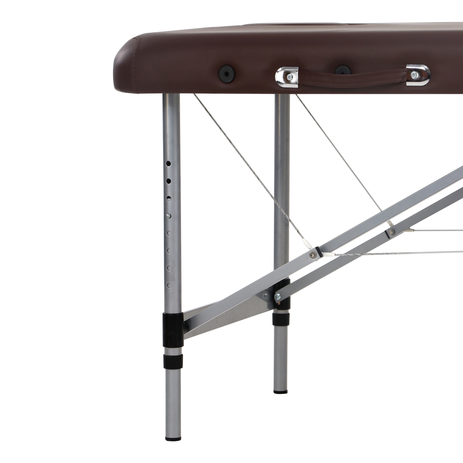 Brown Flat Massage Bed with Metal Legs view 3